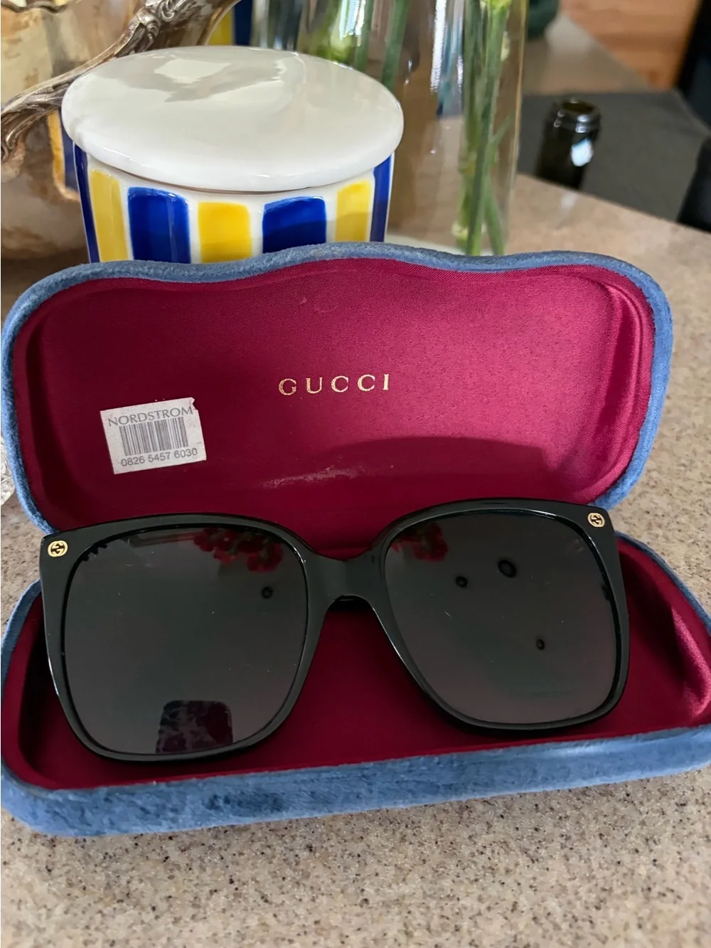 Gucci Black Women's Oversized Square Sunglasses with Dark Lenses